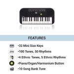 Casio SA-47 Portable Musical Keyboard Piano - Black & Grey with Adapter - Image 4