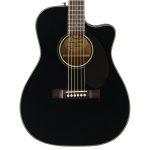Fender CD-60SCE Dreadnought Acoustic-Electric Guitar  Black - Image 3