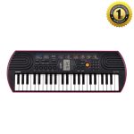 Casio SA-78 Portable Musical Keyboard Piano - Black & Magenta with Adapter