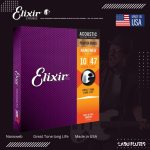 Elixir Strings 16002 Nanoweb Phosphor Bronze Acoustic Guitar Strings - .010-.047 Extra Light