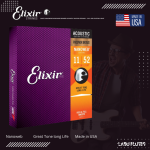Elixir Strings 16027 Nanoweb Phosphor Bronze Acoustic Guitar Strings - .011-.052 Custom Light