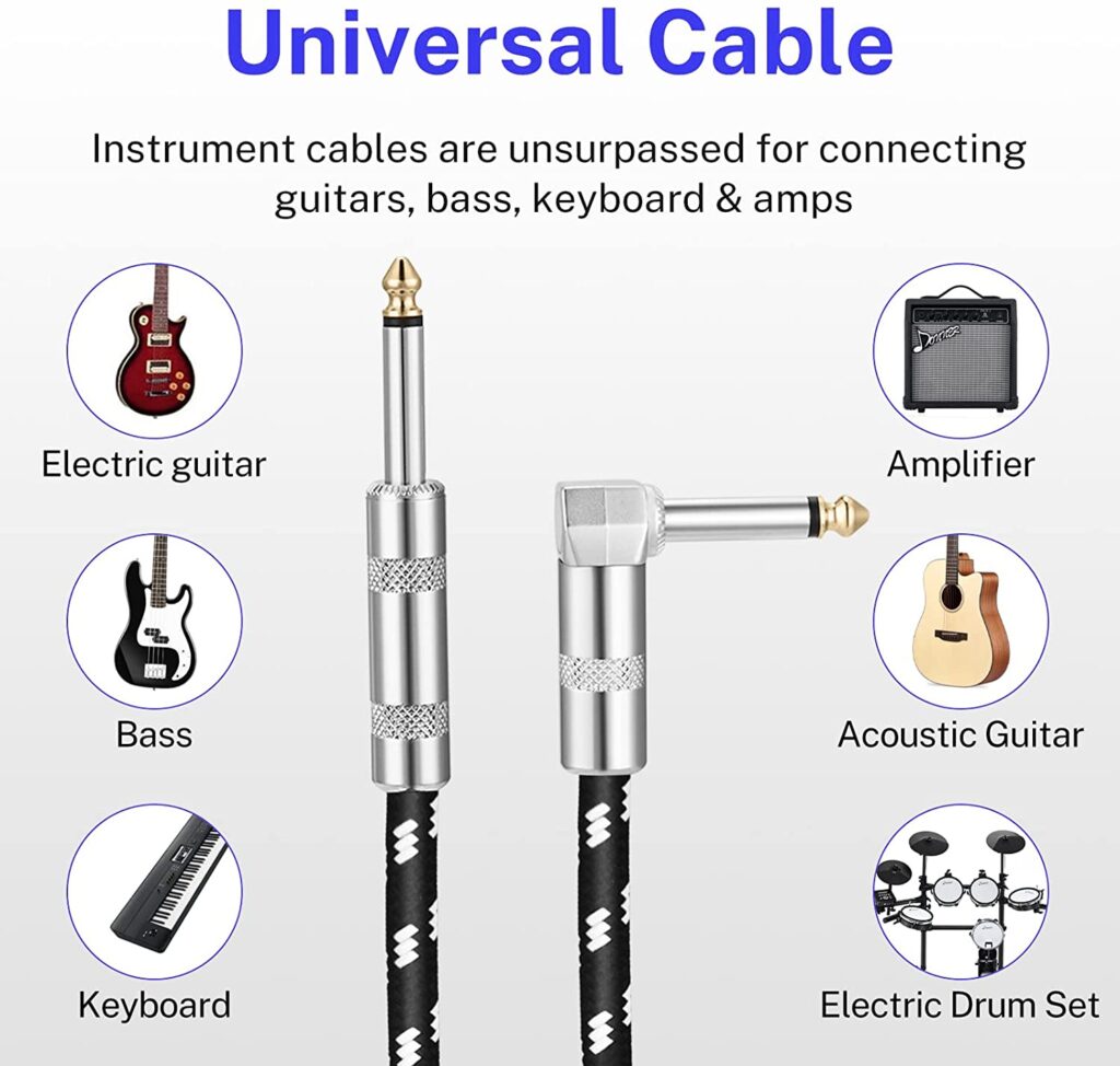 Donner Guitar Cable 10 ft, Electric Instrument Cable Bass Amp Cord for ...
