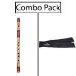 Combo of Bamboo Flute and Flute Bag - Natural Bamboo
