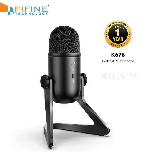FIFINE K678 USB Podcast Microphone for Recording Streaming on PC and Laptop, Condenser Computer Gaming Mic with Headphone Output & Volume Control , Mic Gain Control, Mute Button for Vocal, YouTube. (K678)