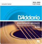D'Addario EJ16 Phosphor Bronze Acoustic Guitar Strings, .012-.053 Light Gauge Well-Balanced Acoustic Tone - Image 2