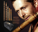 Professional Bansuri Combo Offer with E Base-G Base-A Sharp Base-C Medium-E Medium With Tanpura