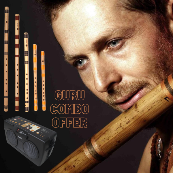Professional Bansuri Combo Offer with E Base-G Base-A Sharp Base-C Medium-E Medium With Tanpura