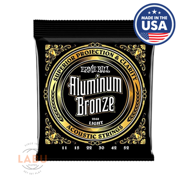 Ernie Ball 2568 Aluminum Bronze Acoustic Guitar Strings - .011-.052 Light Made in USA