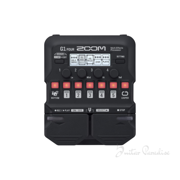 Zoom G1 FOUR Guitar Multi-Effects Processor with 70+ Effects & Amp Modeling, Looper, Rhythm Section, Tuner, Battery Powered