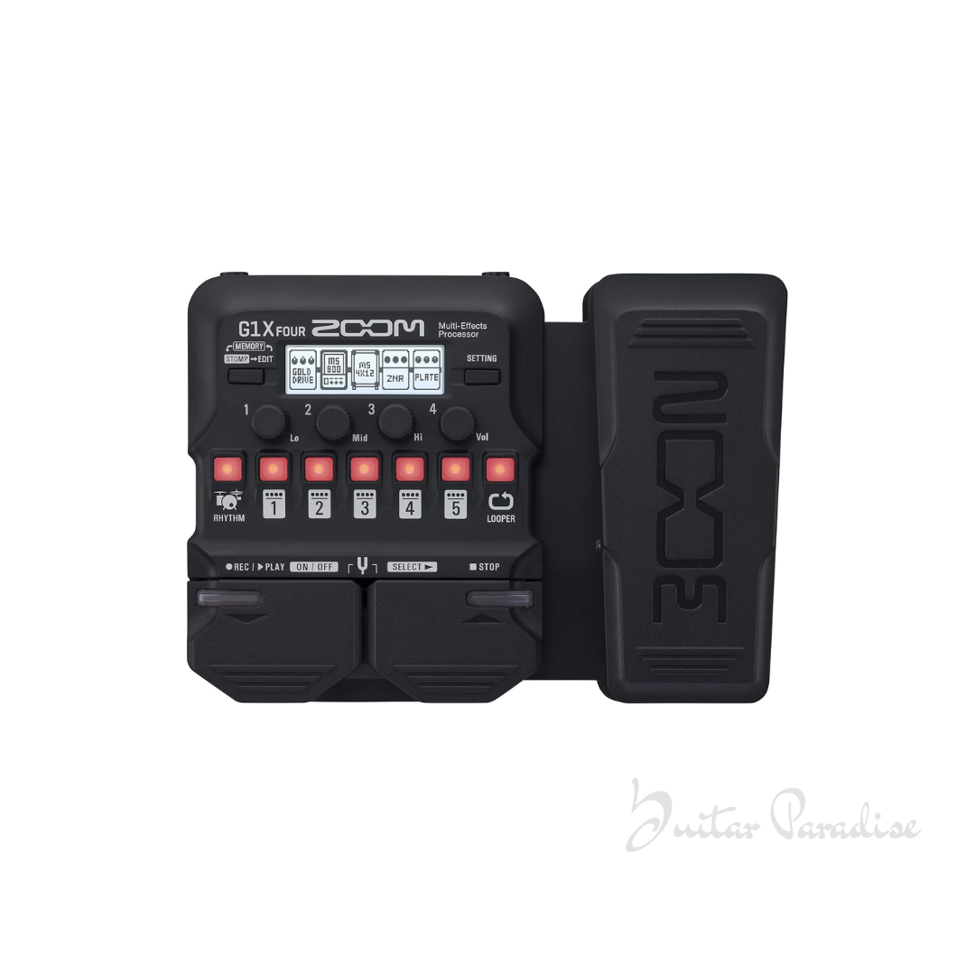 Zoom G1X FOUR Guitar Multi-Effects Processor with Expression Pedal, 70+ Effects & Amp Modeling, Looper, Rhythm Section, Tuner, Battery Powered Zoom G1X FOUR Guitar Multi-Effects Processor with Expression Pedal, 70+ Effects & Amp Modeling, Looper, Rhythm Section, Tuner, Battery Powered