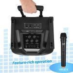 Moukey Karaoke Machine Speaker, Bluetooth Outdoor Portable Wireless Speaker PA System with 10" Subwoofer, Microphone, DJ Lights, Rechargeable Battery, Recording, MP3/USB/TF/FM (RMS 140W to 520W Peak) - Image 4
