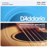 D'Addario EJ38 12-String Phosphor Bronze Acoustic Guitar Strings, .010-.047 Light Gauge - Image 2