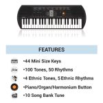 Casio SA-77 Portable Musical Keyboard Piano - Black & Grey with adapter