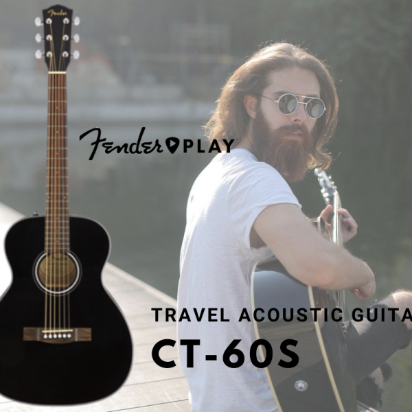 Fender CT-60S Travel Acoustic Guitar, Walnut FB, Black