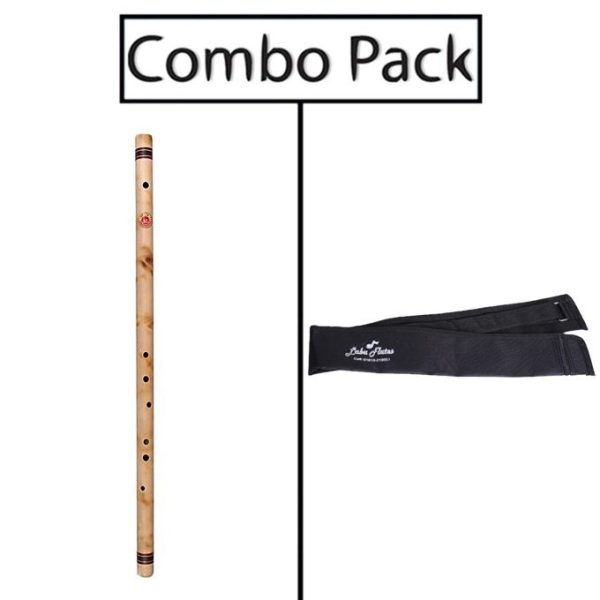 Combo of B.7 Bamboo Flute and Flute Bag - Wooden