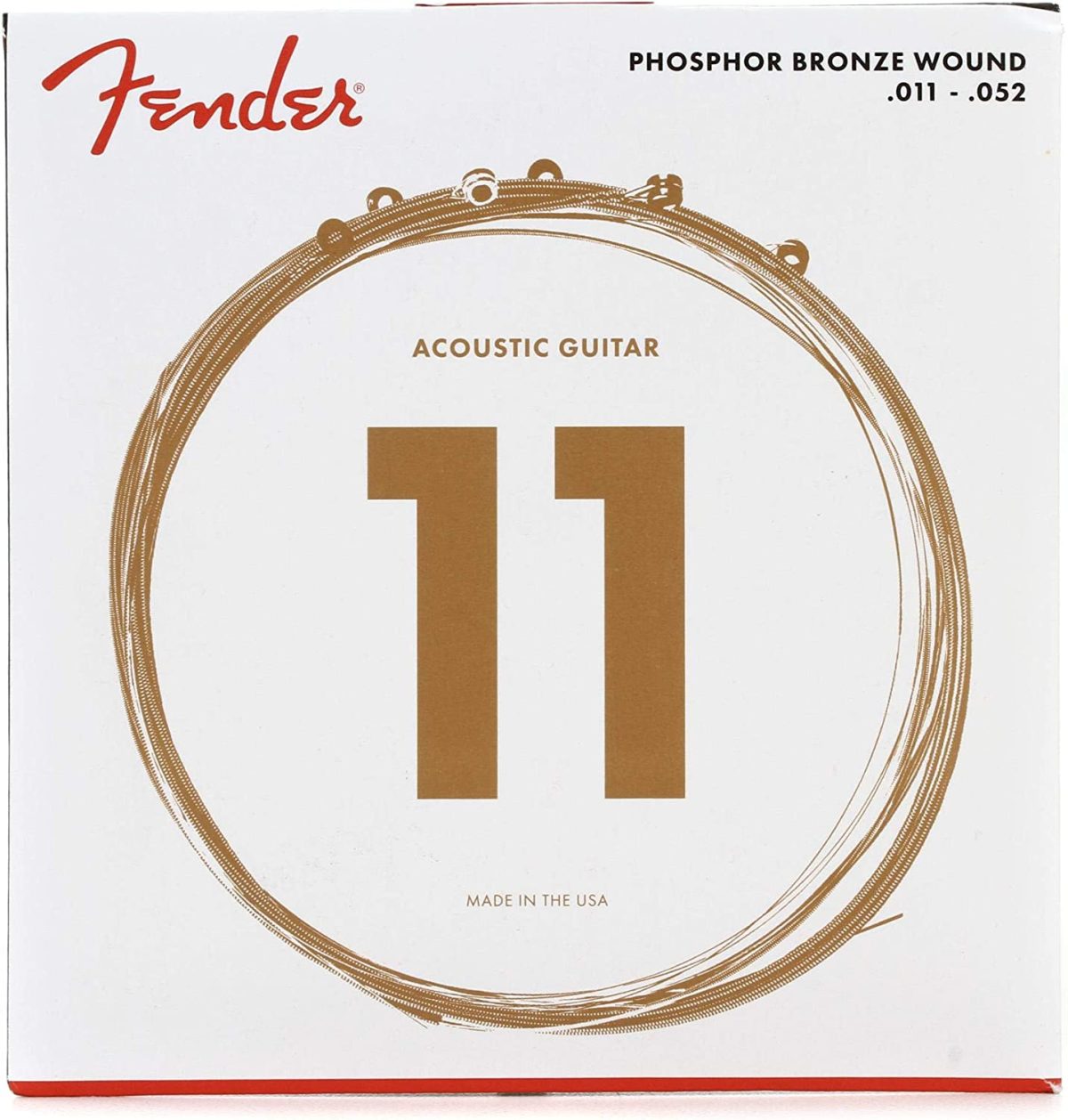 Fender Phosphor Bronze Acoustic Guitar Strings, Ball End, 60CL .011-.052 - Image 1