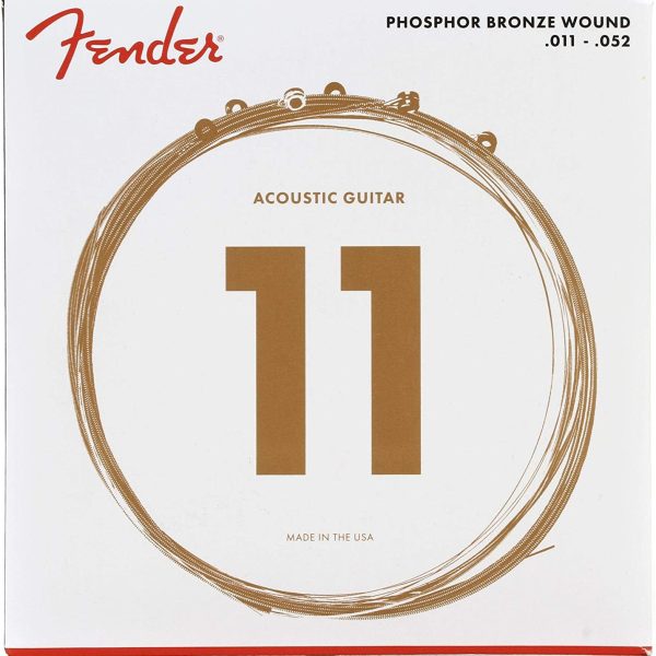Fender Phosphor Bronze Acoustic Guitar Strings, Ball End, 60CL .011-.052