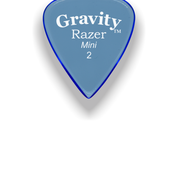 Gravity Picks Razer GRAM2ME- Mini Size, 2mm (Unpolished) Handcrafted Acrylic Mini Guitar/Bass Pick with an 80-degree Bevel
