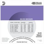 D'Addario EJ13 80/20 Bronze Acoustic Guitar Strings, Custom Light, 11-52 - Image 3