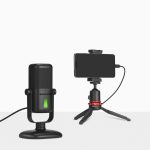 Saramonic SR-MV2000 Large Diaphragm Professional USB Studio Microphone with Magnetic Tabletop Stand, Headphone Out and Multi-Color LED for Computers and Mobile Devices (SR-MV2000) - Image 3