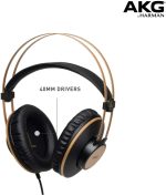 AKG_Pro Audio K92 Over-Ear, Closed-Back, Studio Headphones, Matte Black and Gold - Image 2