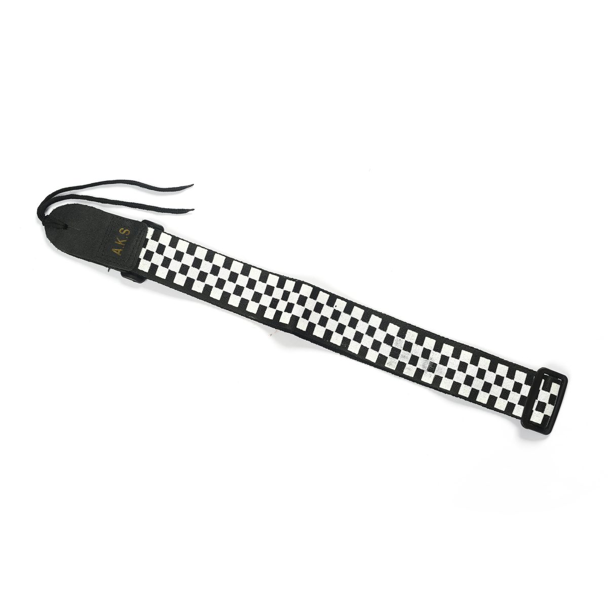 Guitar Shoulder Strap, Suitable For Bass, Electric & Acoustic Guitars (Black and White Checkered) - Image 1