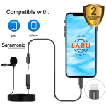 Saramonic LavMicro U1A Clip-on Lavalier Microphone with Lightning Connector - 6.6 foot Cable