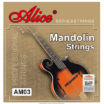 ALICE AM03 Mandolin String Set, Plated Steel Plain String, Silver-Plated Copper Alloy Winding