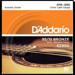 D'Addario EZ900 85/15 Bronze Extra Light Gauge .010-.050 Acoustic Guitar Strings Set