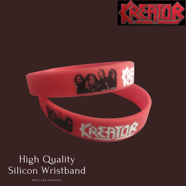 Kreator metal band high quality Silicon Wristband Red