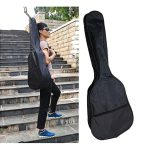 Acoustic Guitar Gig Bag Case Backpack with Zippered Pocket Design - Black - Image 5