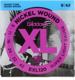 D'Addario EXL120 Nickel Wound Electric Guitar Strings, Super Light, Double Ball End, 9-42 - Image 2