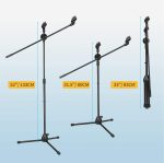 Moukey Microphone Mic Stand, Tripod Boom Microphone Stand with 2 Non-Slip Mic Clip Holders and 2 Foam Covers, Collapsible and Adjustable Mic Stand Suitable for Shure SM7B and SM58, Black, MMs-3 - Image 4