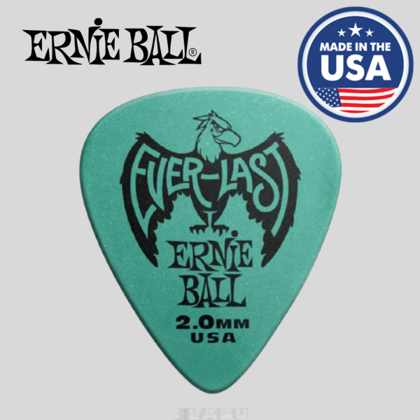 Ernie Ball 2.0mm Teal Everlast Guitar Picks (P09196) Made in USA
