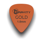 Gravity Picks Colored Gold Traditional Teardrop Guitar Pick - 2.0mm Orange