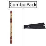 Combo of Bamboo Flute and Flute Bag - Natural Bamboo