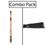 Combo of Bamboo Flute and Flute Bag - Natural Bamboo