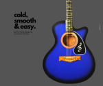 Matte Blue Premium Acoustic Guitar -2024 Edition - Image 3