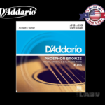 D'Addario EJ16 Phosphor Bronze Acoustic Guitar Strings, .012-.053 Light Gauge Well-Balanced Acoustic Tone
