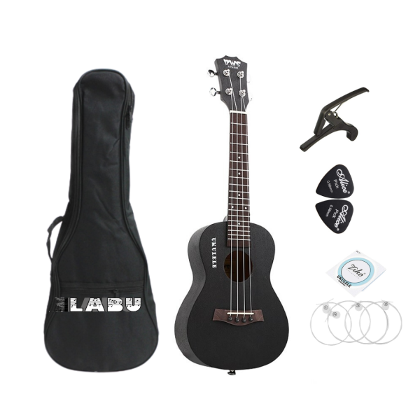 BWS EST&1988 23 Inch Concert Ukulele Black Hawaiian Mini Guitar 4 Strings Mahogany Ukulele Music Uku