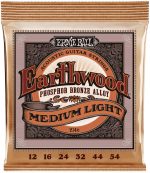 Ernie Ball Earthwood Phosphor Bronze Medium Light Acoustic Guitar Strings - 12-54 Gauge (P02146) Made in USA - Image 2