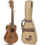 Hola Ukulele Bundle Deluxe Series Music Bundle Includes: 24 Inch Mahogany Ukulele with Aquila Nylgut Strings Installed, Padded Gig Bag, Strap and Picks