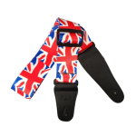 Guitar Strap, Bass Guitar Strap, Electric and Acoustic Guitar Straps - Durable Nylon Checkered Guitar Shoulder Strap with Leather Ends British Flag