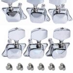 Tuning Peg Silver for Acoustic Guitar Parts Tuners Keys 3R+3L(6 PCS)