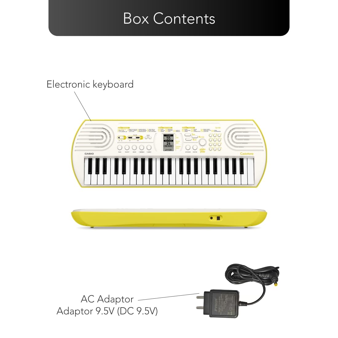 510Y6UalAkL._SL1100_ Casiotone Mini Keyboard SA-80 with Piano tones, White (44 Keys) - Image 2