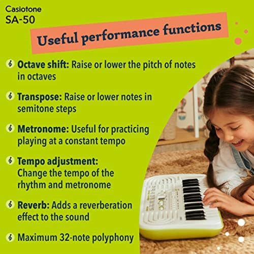 5126n2T-IsL Casiotone Mini Keyboard SA-50 with Piano tones, White - Image 6