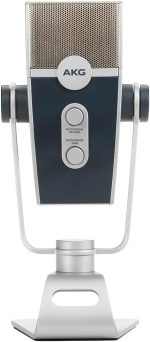 AKG Pro Audio Lyra Ultra-HD USB C Microphone for Recording, Streaming, Gaming, Podcasting, ASMR on PC and Mac, Condenser Mic for Laptop or Computer, Adjustable Stand, Plug and Play – Blue and Silver - Image 8