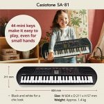 Casiotone Mini Keyboard SA-81 with Piano tones, Black - Image 6