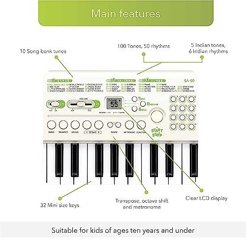 Version 1.0.0 Casiotone Mini Keyboard SA-50 with Piano tones, White - Image 8