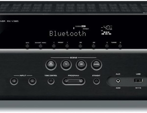 YAMAHA RX-V385 5.1-Channel 4K Ultra HD AV Receiver with Bluetooth